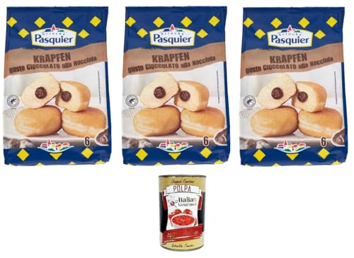 3x PASQUIER KRAPFEN Schokoladen-Haselnuss-Geschmack 270 GR+ Italian Gourmet Polpa 400g von Italian Gourmet E.R.