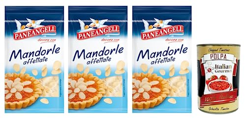 3x Paneangeli Mandorle affettate,Gebrauchsfertige Mandelscheiben,ideal zum Anreichern und Dekorieren süßer und herzhafter Zubereitungen,50g + Italian Gourmet Polpa di Pomodoro 400g Dose von Italian Gourmet E.R.