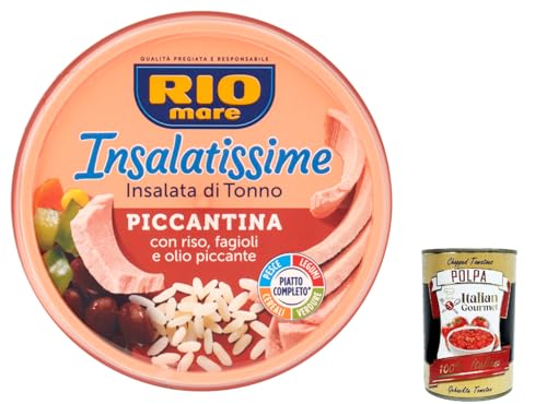 3x Rio mare Insalatissime Insalata di Tonno Piccantina, mit Reis, Bohnen und würzigem Öl 220 g + Italian Gourmet polpa 400g von Italian Gourmet E.R.