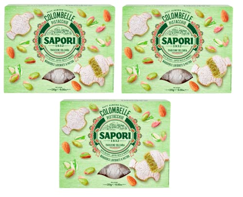 3x Sapori Colombelle Pistacchio Weiche Pistazien-Mandel-Paste Mandelpaste Süßware Produkt 170g Packung von Italian Gourmet E.R.