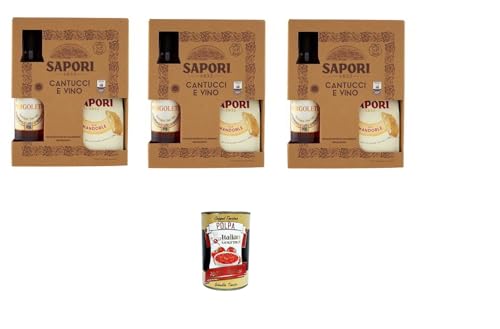 3x Sapori Confezione Cantucci E Vin Santo Cantucci- und Vin Santo-Paket 175gr + Italian Gourmet polpa 400g von Italian Gourmet E.R.