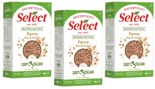 3x Select Farro Decorticato Geschälter Dinkel 100% Italienische Hülsenfrüchte Papier Verpackung von 400g von Italian Gourmet E.R.