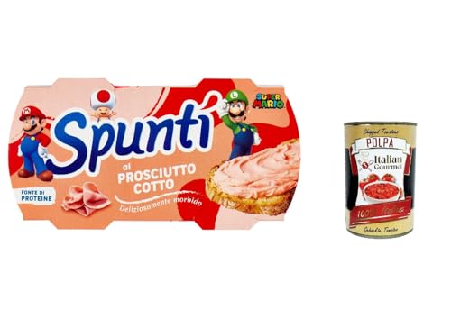 3x Simmenthal Spuntì al Prosciutto Cotto spalmabile, streichfähiges Produkt mit gekochtem Schinken Snack ( 2 x 84g ) + Italian Gourmet polpa 400g von Italian Gourmet E.R.