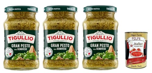 3x Star Tigullio GranPesto Pesto alla Genovese mit Basilikum 190 g Sauce Soße + Italian gourmet polpa 400g von Italian Gourmet E.R.