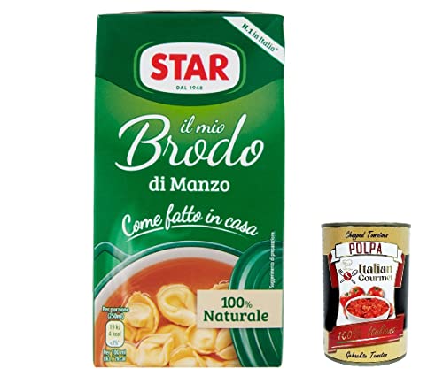 3x Star brodo Manzo Brühe Broth Flüssigkeit Rindfleisch an Geschmack Fertiggerichte 500ml + Italian gourmet polpa 400g von Italian Gourmet E.R.