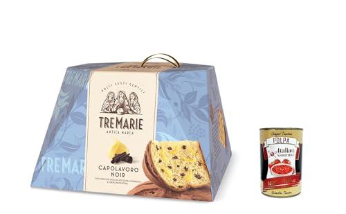 3x Tre Marie Panettone CAPOLAVORO NOIR mit extra dunklen Schokoladenstückchen und Vanillesoße 830g + Italian gourmet polpa 400g von Italian Gourmet E.R.