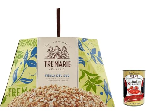 3x Tre Marie Panettone Perla Del Sud mit mandelpaste kandierte Zitronenwürfel 850g + Italian gourmet polpa 400g von Italian Gourmet E.R.