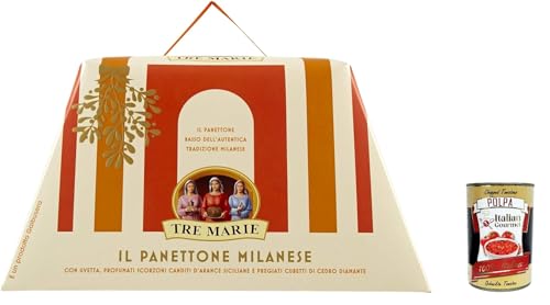 3x Tre Marie il Panettone Milanese con canditi mit kandierten Früchten,Rosinen und Zeder 1kg + Italian gourmet polpa 400g von Italian Gourmet E.R.