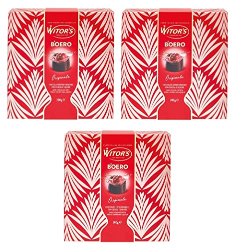 3x Witor's Il Boero Originale Extra Dunkle Schokolade mit Kirsche und Likör 200g Packung von Italian Gourmet E.R.