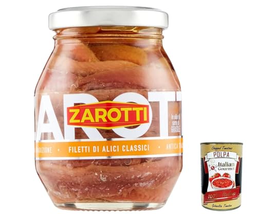 3x Zarotti Filetti di Alici, Classic Sardellenfilets in Sonnenblumenöl 140g + Italian Gourmet polpa 400g von Italian Gourmet E.R.