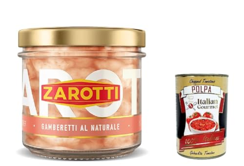 3x Zarotti Gamberetti al naturale, Garnelen in Wasser und Salz erhalten 110g + Italian Gourmet polpa 400g von Italian Gourmet E.R.