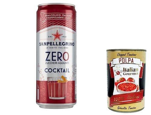 48x San Pellegrino cocktail zero Ingwer Zero dosen ohne Zucker 33cl Aperitivo Softdrink ohne Alkohol ohne Zucker + italian gourmet polpa 400g von Italian Gourmet E.R.