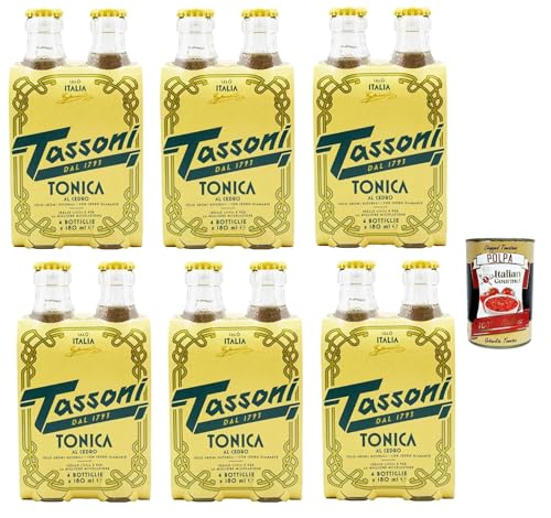 48x Tassoni, Tonica al cedro, Erfrischendes italienisches Alkoholfreies Getränk 18cl, Einweg-Glasflasche + Italian Gourmet polpa 400g von Italian Gourmet E.R.