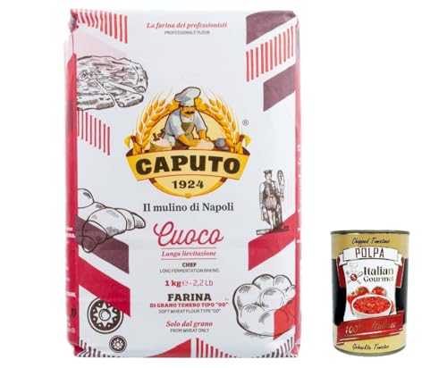 4x Farina Molino Caputo Cuoco, farina per Pizza Napoli Pizzamehl Pizza Mehl 1kg Tipo 00 ' + Italian Gourmet polpa 400g von Italian Gourmet E.R.