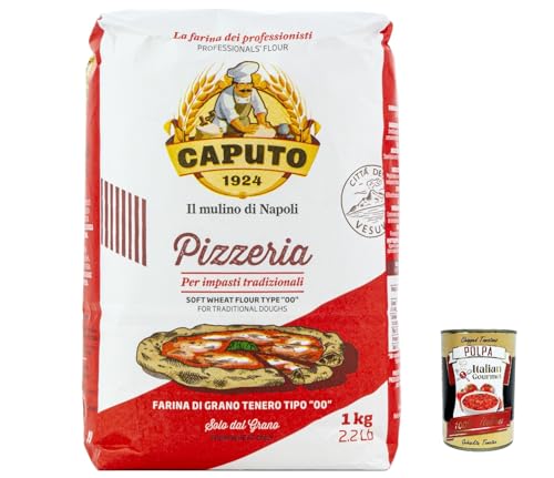 4x Farina Molino Caputo Pizzeria, farina per Pizza Napoli Pizzamehl Pizza Mehl 1kg Tipo 00 ' + Italian Gourmet polpa 400g von Italian Gourmet E.R.