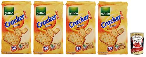 4x Gullón Cracker Classic,Salziger Kekse,Snacks,Packung mit 300g, jede Packung enthält 3 Päckchen à 100g + Italian Gourmet Polpa di Pomodoro 400g Dose von Italian Gourmet E.R.