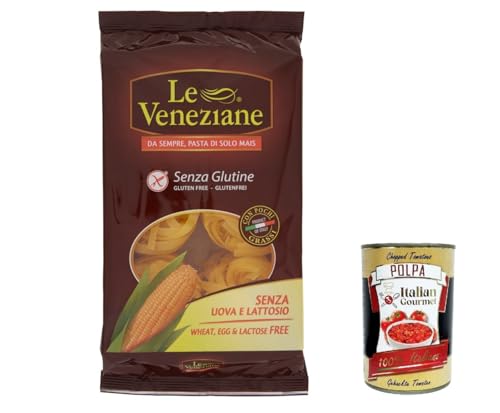 4x Le Veneziane Pasta di Mais Fettuccine N.28 senza glutine ,100 % italienische Maisnudeln, glutenfrei. gluten free 250g + Italian Gourmet polpa 400g von Italian Gourmet E.R.