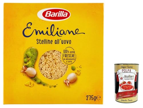 5x Pasta all' Uovo Le Emiliane stelline, Eiernudeln, Pasta mit Ei 275g + Italian Gourmet polpa 400g von Italian Gourmet E.R.