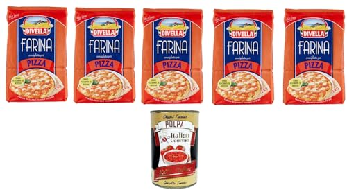 5x DIVELLA-MEHL FÜR PIZZA 1 KG + Italian gourmet polpa 400g von Italian Gourmet E.R.