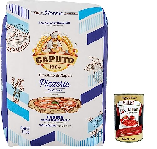 5x Farina Molino Caputo Pizzeria per Pizza Napoli Pizzamehl Pizza Mehl 5kg + Italian Gourmet polpa 400g von Italian Gourmet E.R.