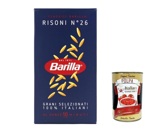 5x Pasta Barilla Risoni Nr. 26, 100% italienisch Nudeln 500 g pack + Italian Gourmet polpa 400g von Italian Gourmet E.R.