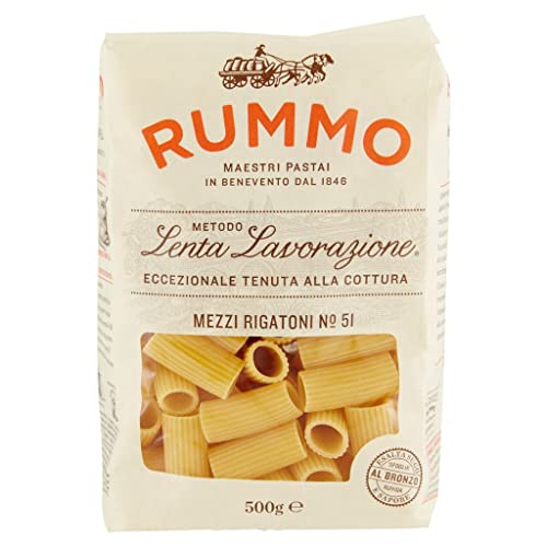 5x Rummo Mezzi Rigaton N. 51 Hartweizengrieß Pasta Italienische Nudeln 500g Packung + Italian Gourmet Polpa di Pomodoro 400g Dose von Italian Gourmet E.R.