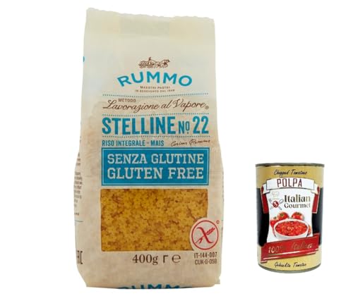 5x Rummo Pasta Stelline n. 22 senza Glutine, gluten free, 100% italienische Pasta nudeln glutenfrei 400g + Italian Gourmet polpa 400g von Italian Gourmet E.R.