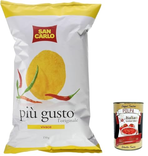 5x San Carlo più gusto Vivace Chips Patatine Kartoffelchips gesalzen 150g chips + Italian Gourmet polpa 400g von Italian Gourmet E.R.