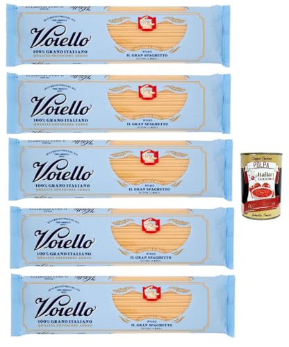 5x Voiello Pasta Il Gran Spaghetto Nudeln 100% italienische N105, 500g + Italian Gourmet Polpa 400g von Italian Gourmet E.R.