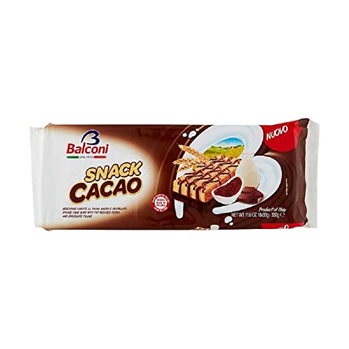 6x Balconi Snack Cacao con crema al cioccolato Kuchen Snacks Biskuitkuchen mit Schokoladencreme (10 x 33g ) 330g von Italian Gourmet E.R.