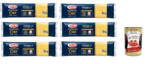 6x Barilla Pasta Selezione Oro Chef Linguine n° 13 Italienische Kurze Pasta 1Kg Packung + Italian Gourmet polpa 400g von Italian Gourmet E.R.