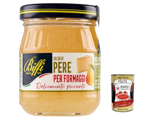 6x Biffi Salsa di Pere per Formaggi, Birnen Senfsauce für Käse 100g + Italian Gourmet polpa 400g von Italian Gourmet E.R.