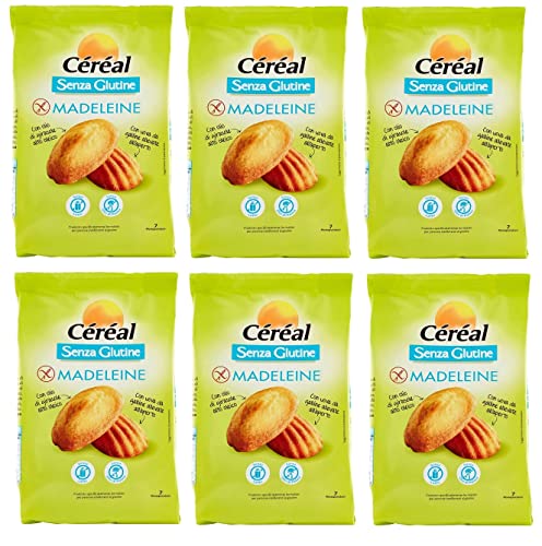 6x Céréal Madeleine Senza Glutine Süßer Snack Glutenfrei 200g Beutel OHNE Palmöl Ohne Milch von Italian Gourmet E.R.