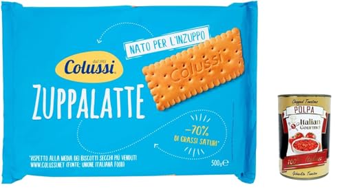 6x Colussi Zuppalatte Italienische Kekse ohne Palmöl Biscuits Cookies Kleingebäck 500g + Italian Gourmet polpa 400g von Italian Gourmet E.R.