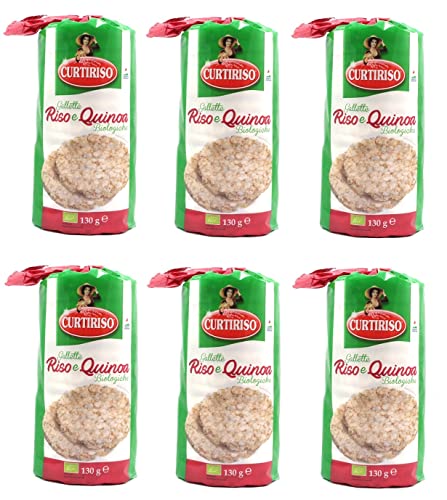 6x Curtiriso Riso e Quinoa Knusprige Bio-Reiskuchen 130g Reis und Quinoa Reiswaffeln von Italian Gourmet E.R.