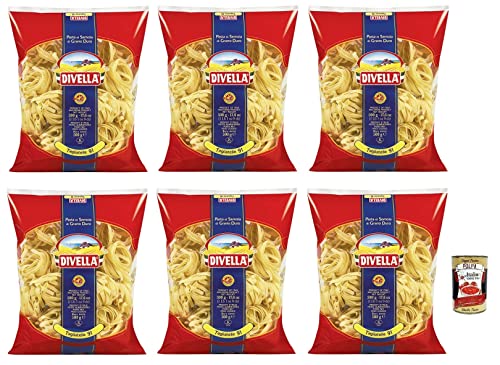 6x Divella Tagliatelle N°91 Hartweizengrieß Pasta Italienische Nudeln 500g Packung + Italian Gourmet Polpa di Pomodoro 400g Dose von Italian Gourmet E.R.