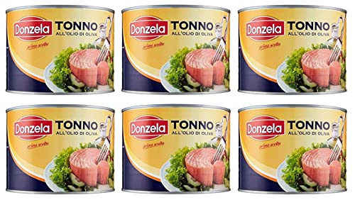 6x Donzela Tonno in Olio di Oliva Thunfisch in Olivenöl CATERING-FORMAT 1730g Dose von Italian Gourmet E.R.