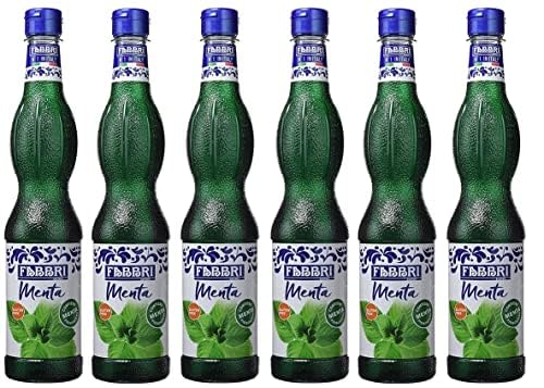 6x Fabbri Sciroppo Menta Minzsirup Sirup Piemontesische Minze Ideal für Cocktails und Getränke Alkoholfreie Getränke PET 560ml von Italian Gourmet E.R.