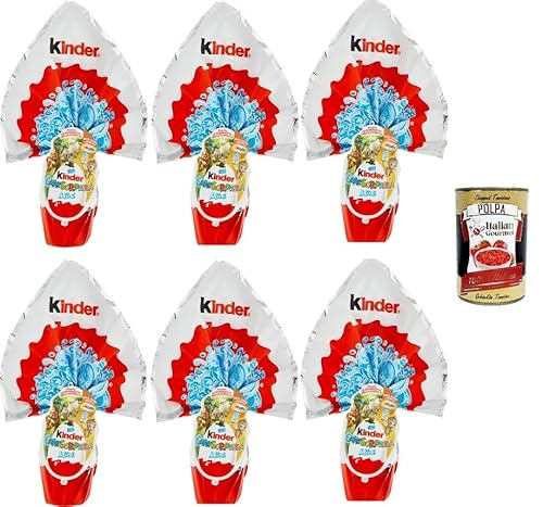 6x Ferrero Kinder Gransorpresa, Uovo dI Pasqua a. cioccolato al latte, Milchschokolade, Osterei 41g + Italian Gourmet polpa 400g von Italian Gourmet E.R.