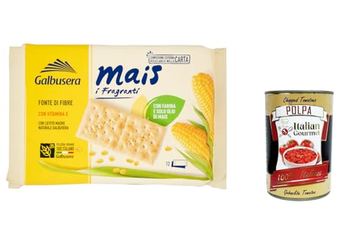 6x Galbusera Mais i Fragranti, Cracker mit Mehl und nur Maisöl, 400 g + Italian Gourmet polpa 400g von Italian Gourmet E.R.