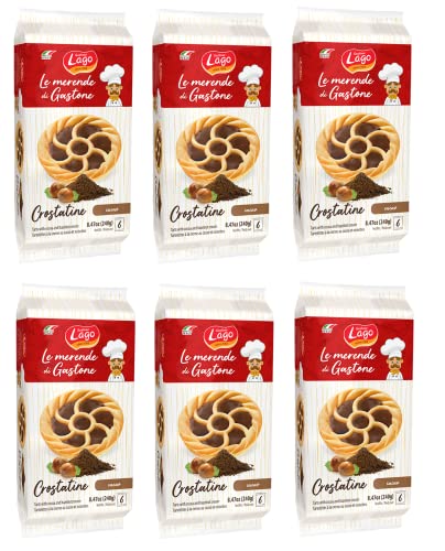 6x Gastone Lago Crostatine al Cacao Kakao-Törtchen Packung à 240g, Jede Packung Enthält 6 Snack à 40g von Italian Gourmet E.R.