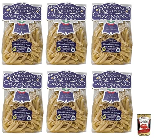 6x Il Vecchio Pastificio di Gragnano Pasta Elicoidali con la Punta,Gragnano IGP-Italienische Nudeln aus Hartweizengrieß von höchster Qualität 500g + Italian Gourmet Polpa di Pomodoro 400g Dose von Italian Gourmet E.R.