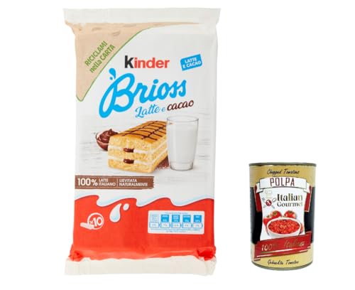 6x Kinder Ferrero Brioss Kuchen mit Milch und Kakao 300g Kekse Riegel + Italian Gourmet polpa 400g von Italian Gourmet E.R.