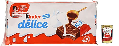 6x Kinder Ferrero Delice kekse Kuchen riegel schokolade Kakao milch 390g + Italian Gourmet Polpa 400g von Italian Gourmet E.R.