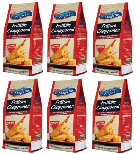 6x Lo Conte Le Farine Magiche Mix per Tempura Fritture Giapponesi Mischung für Japanisches Tempura Typ "1" Weichweizenmehl ideal für Gemüse und Fisch 350g von Italian Gourmet E.R.