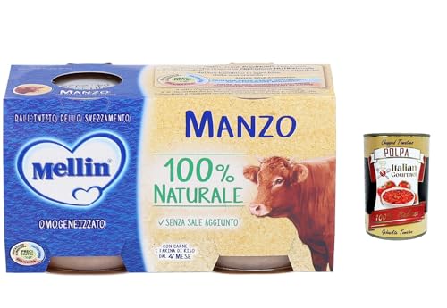 6x Mellin Di Manzo, Rindfleisch Natural, 2x 80 g + Italian gourmet polpa 400g von Italian Gourmet E.R.