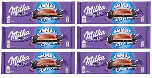 6x Milka Mmmax Oreo Schokoladentafel Milchschokolade mit leckerer Sahne und knusprigen Oreo-Keksstückchen 300g von Italian Gourmet E.R.