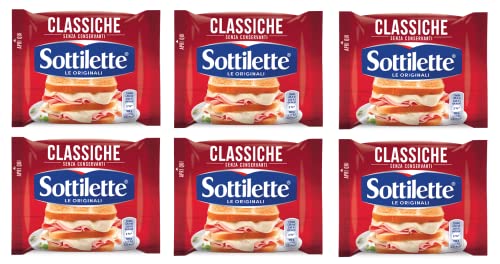 6x Mondelez Sottilette Le Originali Classiche Geschnittener Käse 200g Ideal für Fleisch und Burger von Italian Gourmet E.R.