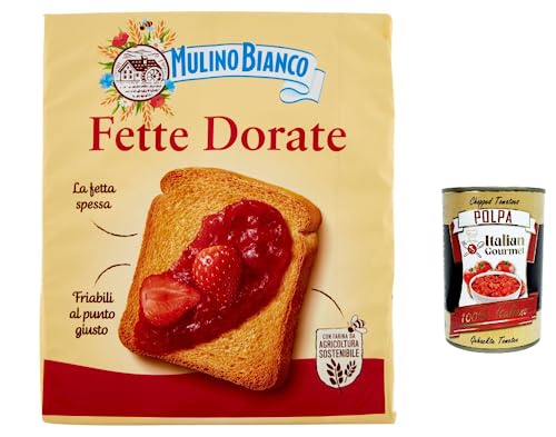 6x Mulino Bianco Fette biscottate Le Dorate 315g Zwieback Kekse + Italian Gourmet polpa 400g von Italian Gourmet E.R.