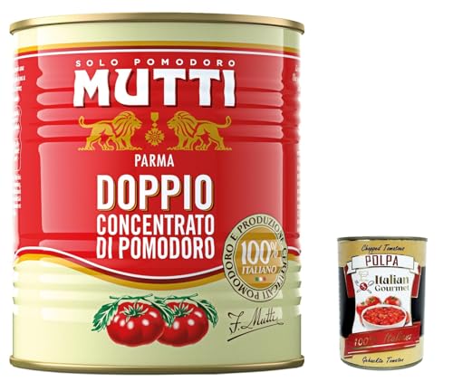 6x Mutti Doppio Concentrato di Pomodoro, Doppeltes Tomatenkonzentrat,100% Italienische Tomate, 880g + Italian Gourmet Polpa di Pomodoro 400g Dose von Italian Gourmet E.R.